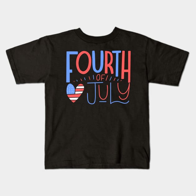 fourth of july Kids T-Shirt by ARRIGO